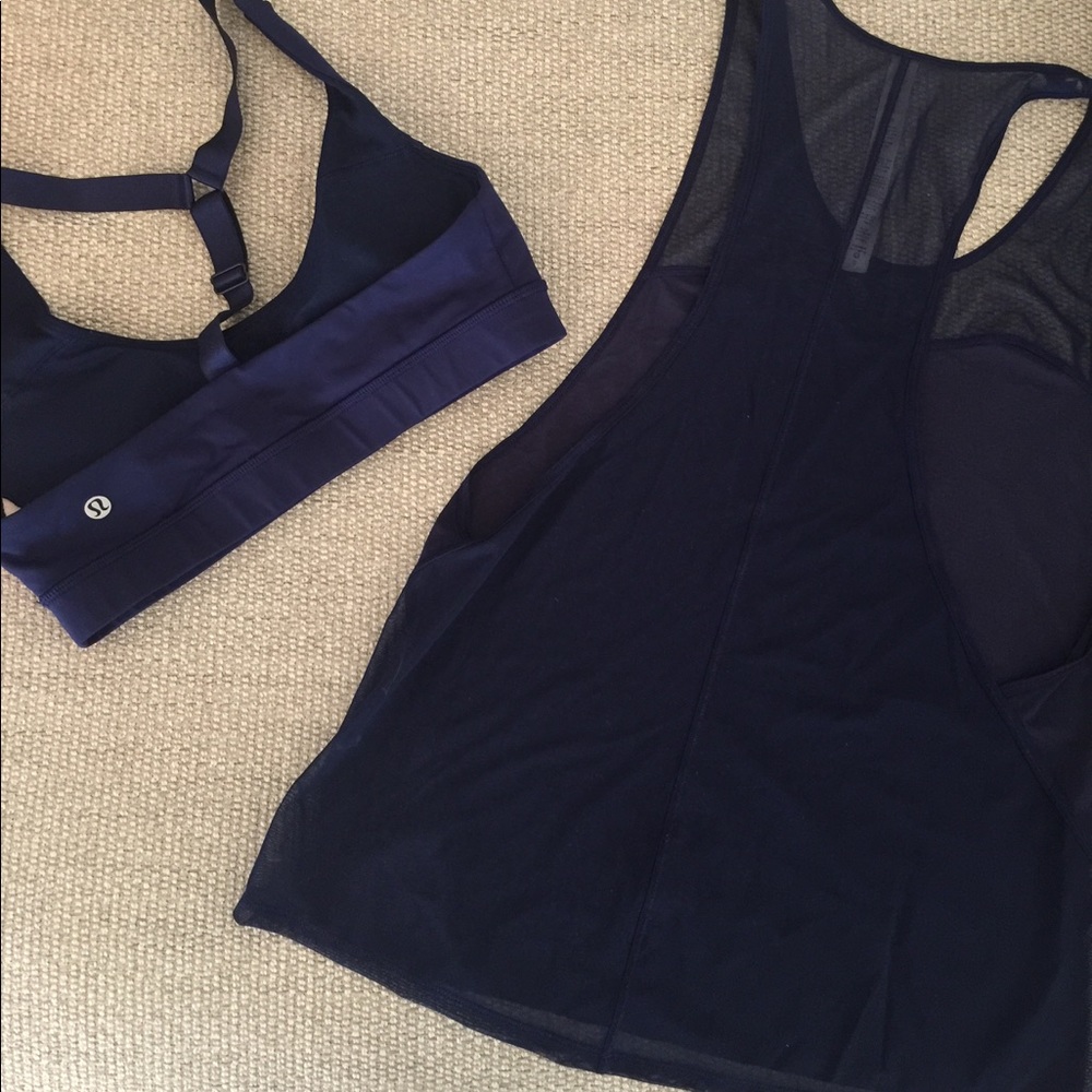 Lululemon Sheer Tank and Matching Bra